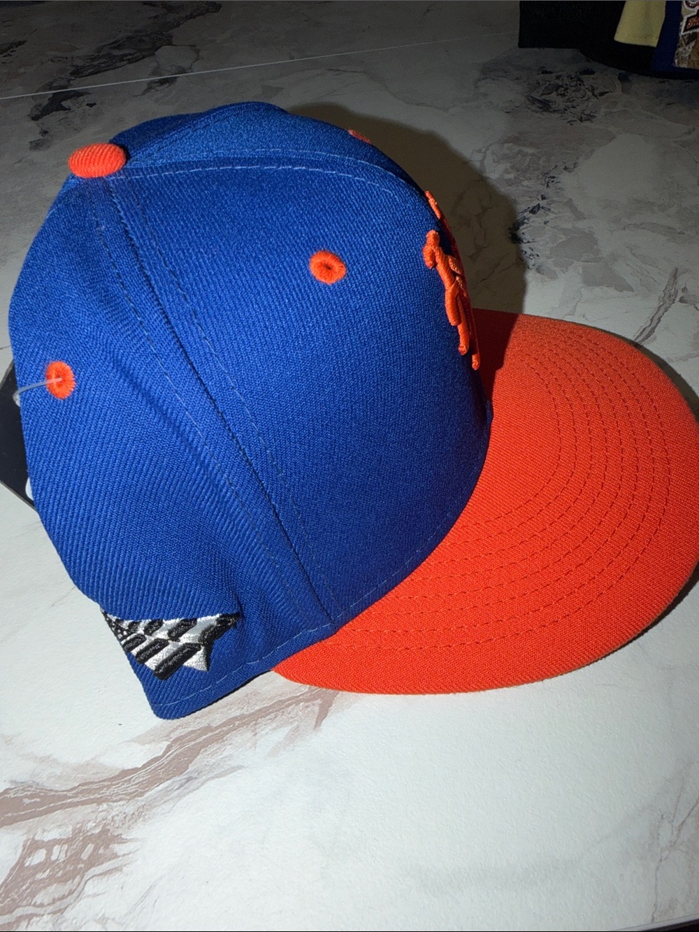 New Era New York Mets Royal Blue and Bright Orange Fitted Hat - Picture 2 of 4